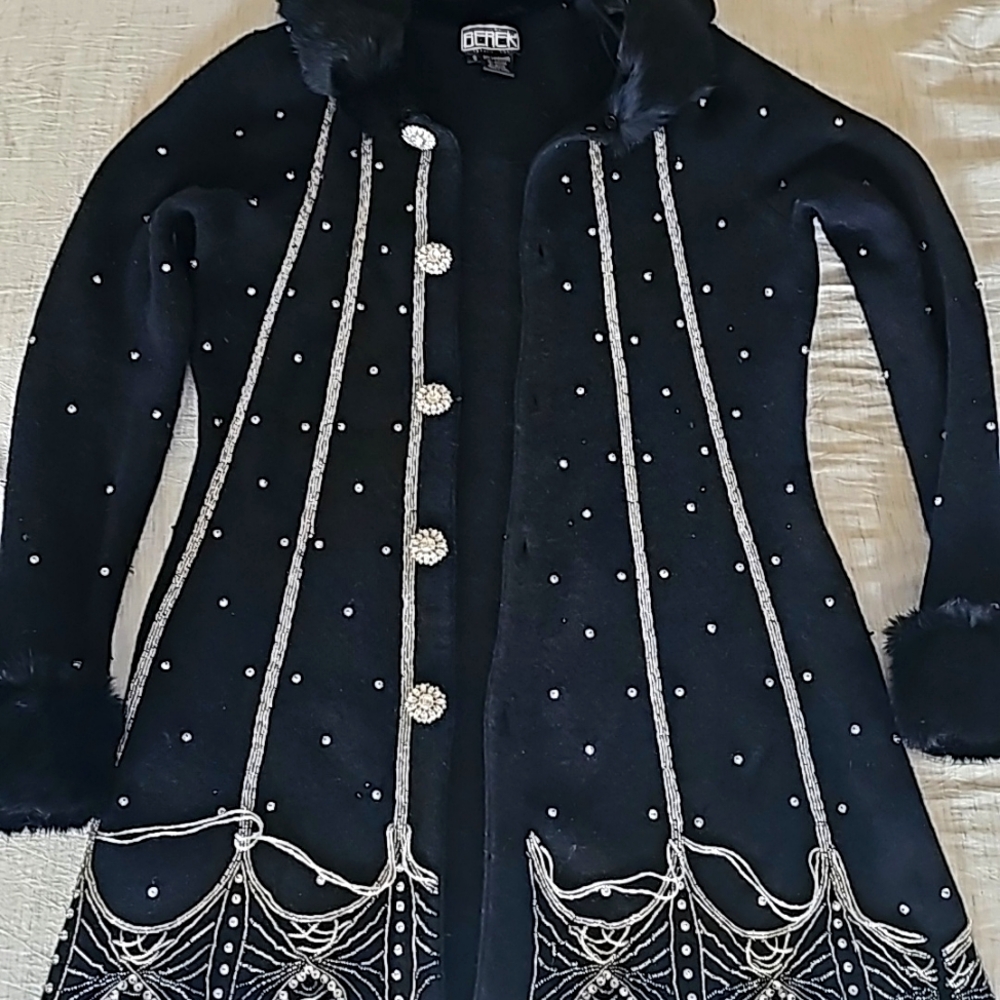 Wearable art jacket with beading size small